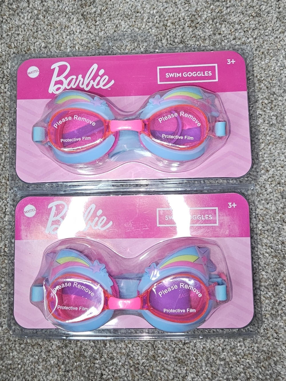 Barbie Kids Rainbow Swim Goggles - Pink & Blue